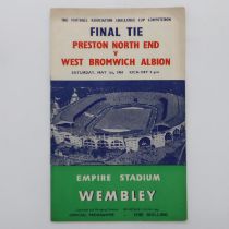 FA Cup Final programme, May 1954, Preston North End v West Bromwich Albion. UK P&P Group 1 (£16+