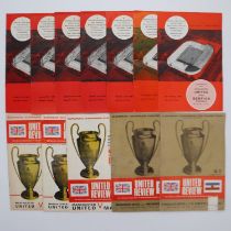 Manchester United European Cup programmes 1963-68 (12). UK P&P Group 1 (£16+VAT for the first lot