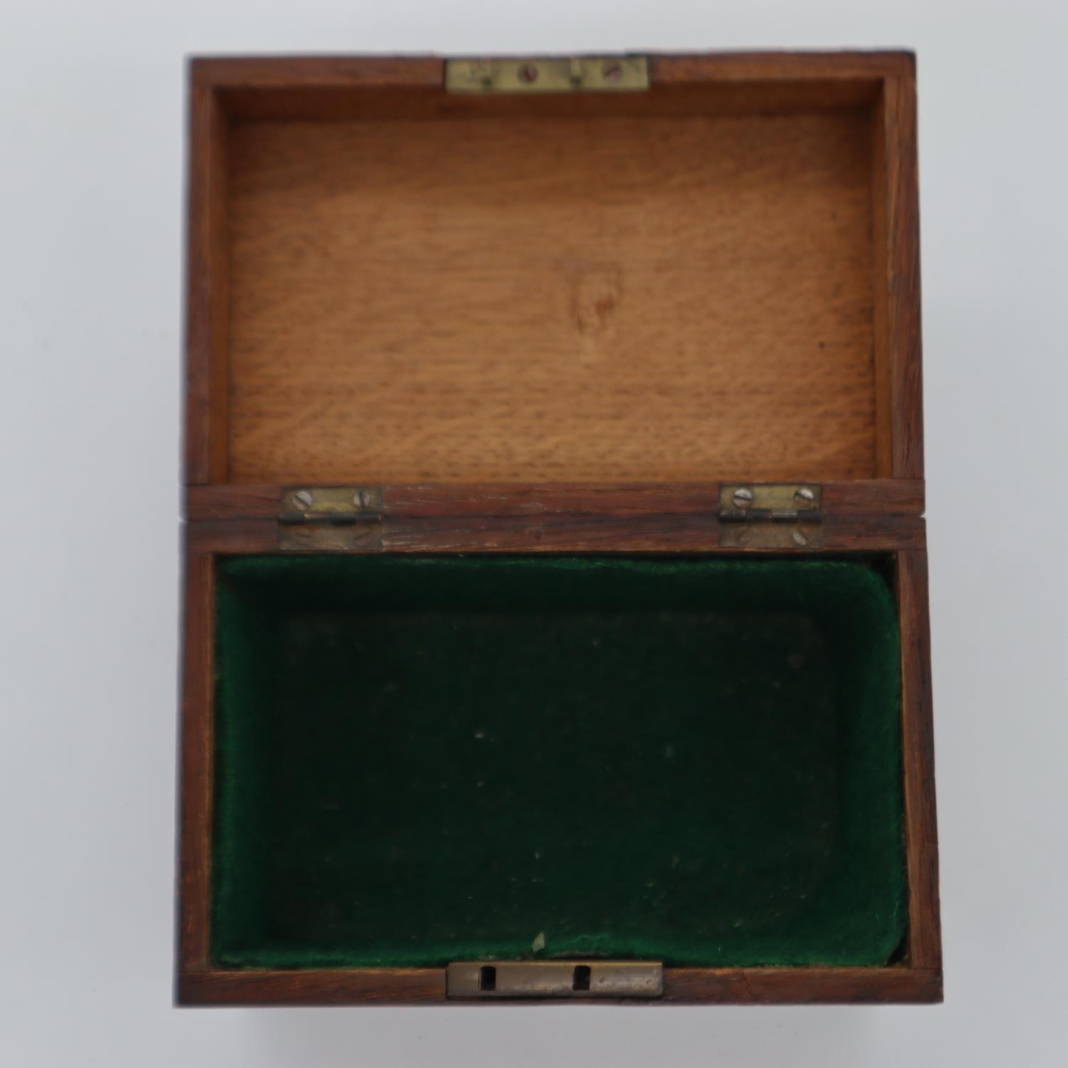 An oak box, affixed with German WWII badges to the hinged cover. UK P&P Group 1 (£16+VAT for the - Image 2 of 2