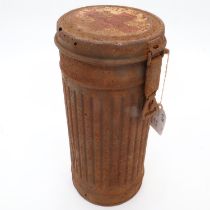 Semi Relic WWII German Medics Gas Mask Canister. Found in Normandy, France, UK P&P Group 2 (£20+