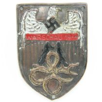 German 1944 dated Warsaw shield, later enamelled. UK P&P Group 1 (£16+VAT for the first lot and £2+