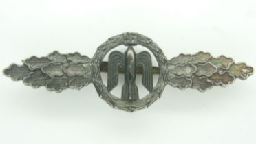 Third Reich Luftwaffe Squadron Clasp for Bomber Pilots-Silver Grade. Late War silvered tombac, non-