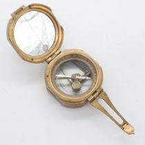 An early 20th century brass cased navigation compass, no visible marks. UK P&P Group 1 (£16+VAT