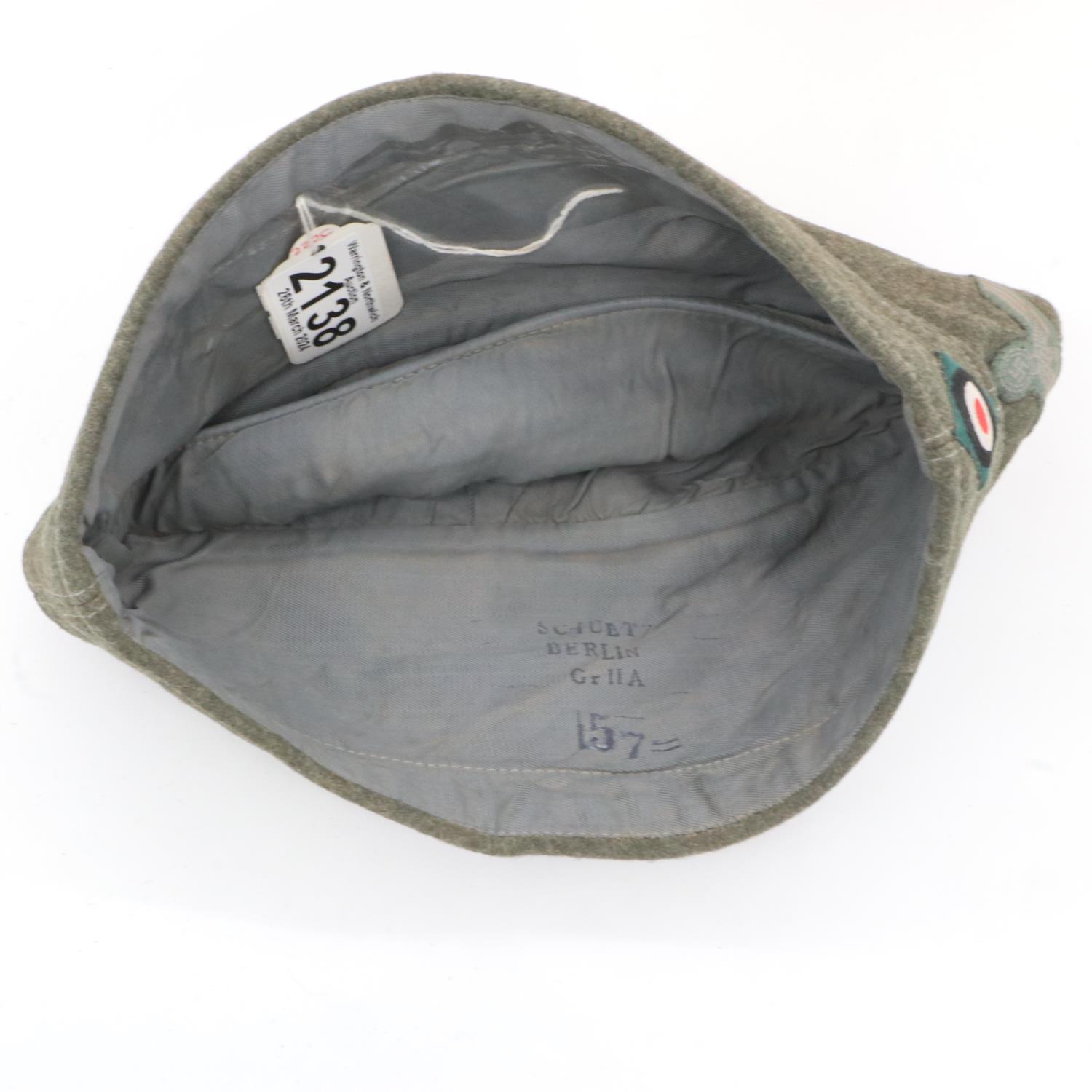 Third Reich M34 Army Overseas Cap. Made by Schubt, Berlin. Super condition for its age, UK P&P Group - Image 3 of 3