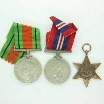 British WWII medal pair and Italy star. UK P&P Group 1 (£16+VAT for the first lot and £2+VAT for
