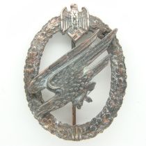 Third Reich Army Paratroopers Qualification Badge. Maker JMME & Sohn Berlin. UK P&P Group 2 (£20+VAT