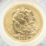2000 gold full sovereign. UK P&P Group 1 (£16+VAT for the first lot and £2+VAT for subsequent lots)