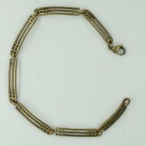 9ct gold bracelet, L: 18cm, 8.7g. UK P&P Group 0 (£6+VAT for the first lot and £1+VAT for subsequent