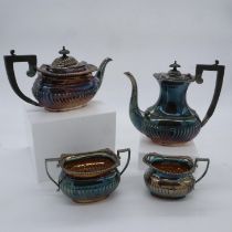 Hallmarked silver four piece tea set, maker R&B , Sheffield assay, 2220g. UK P&P Group 3 (£30+VAT