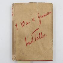 Ernst Toller signed, second reprint edition, I Was A German, with dust cover. UK P&P Group 1 (£16+