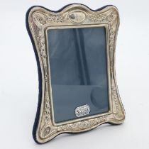 Hallmarked silver mirror, 18 x 17 cm, boxed. UK P&P Group 2 (£20+VAT for the first lot and £4+VAT