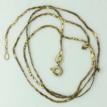 9ct fine gold chain, L: 45 cm, 1.5g. UK P&P Group 0 (£6+VAT for the first lot and £1+VAT for