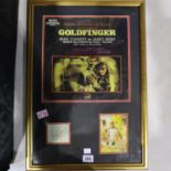 James Bond Goldfinger framed LP album cover and Shirley Bassey signature, Tania Mallet and Shirley