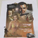 James Bond Goldfinger limited edition print by Jeff Marsham, signed by artist, Tania Mallet and