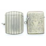 Two antique vesta cases including a hallmarked silver example. UK P&P Group 1 (£16+VAT for the first