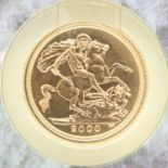 2000 gold half sovereign. UK P&P Group 0 (£6+VAT for the first lot and £1+VAT for subsequent lots)