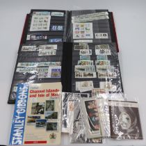 Large collection of unmounted mint Channel Island stamps in two stock books, together with a Stanley