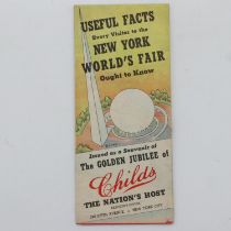 Pamphlet from the 1939 New York World Fair by Childs Restaurant. UK P&P Group 1 (£16+VAT for the