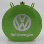 Light green Volkswagen petrol can with brass cap, H: 36 cm. UK P&P Group 3 (£30+VAT for the first