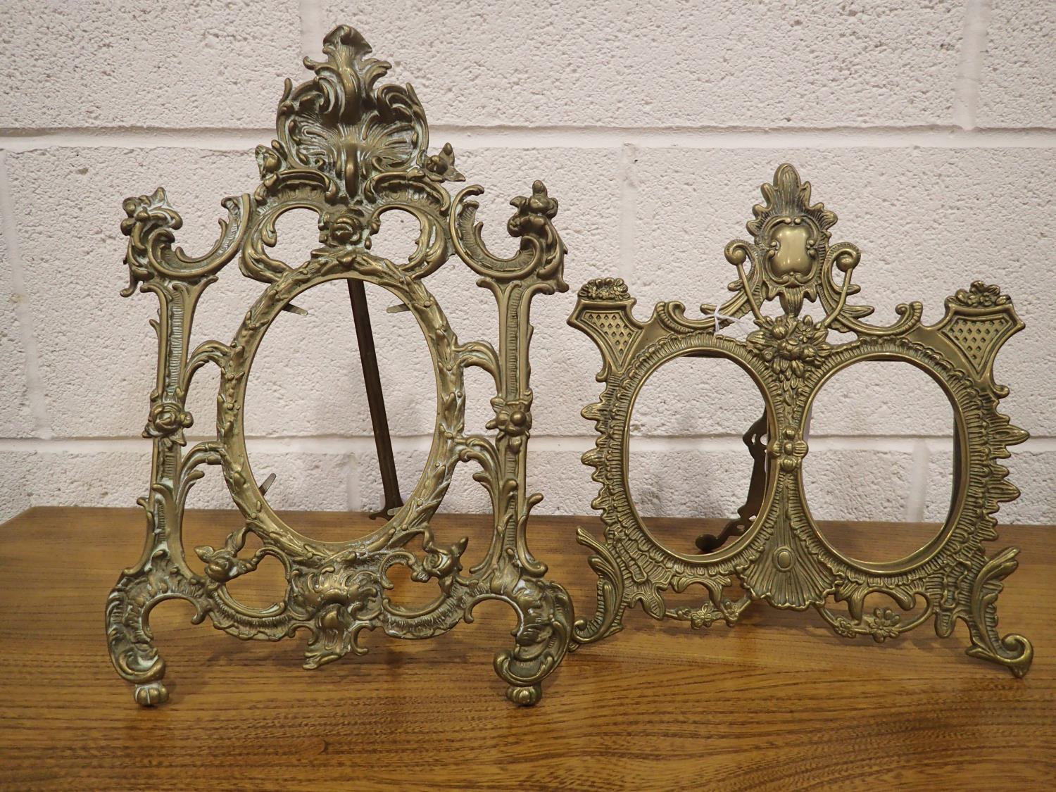 Two ornate brass photograph frames. UK P&P Group 2 (£20+VAT for the first lot and £4+VAT for