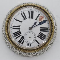 Silver rimmed clock, by Project, D: 85 mm. UK P&P Group 2 (£20+VAT for the first lot and £4+VAT