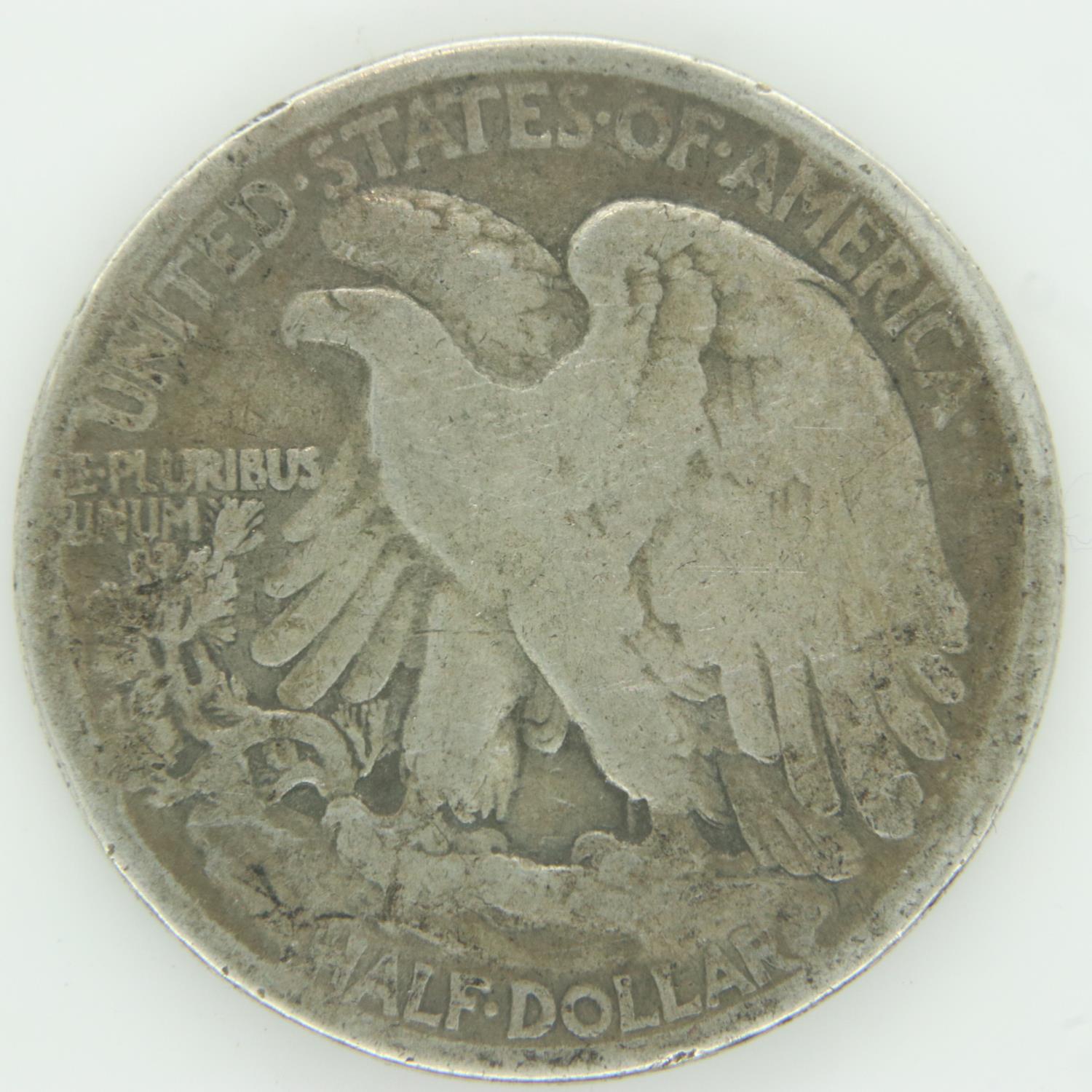 1918 silver 50 cents walking liberty. UK P&P Group 0 (£6+VAT for the first lot and £1+VAT for - Image 2 of 2