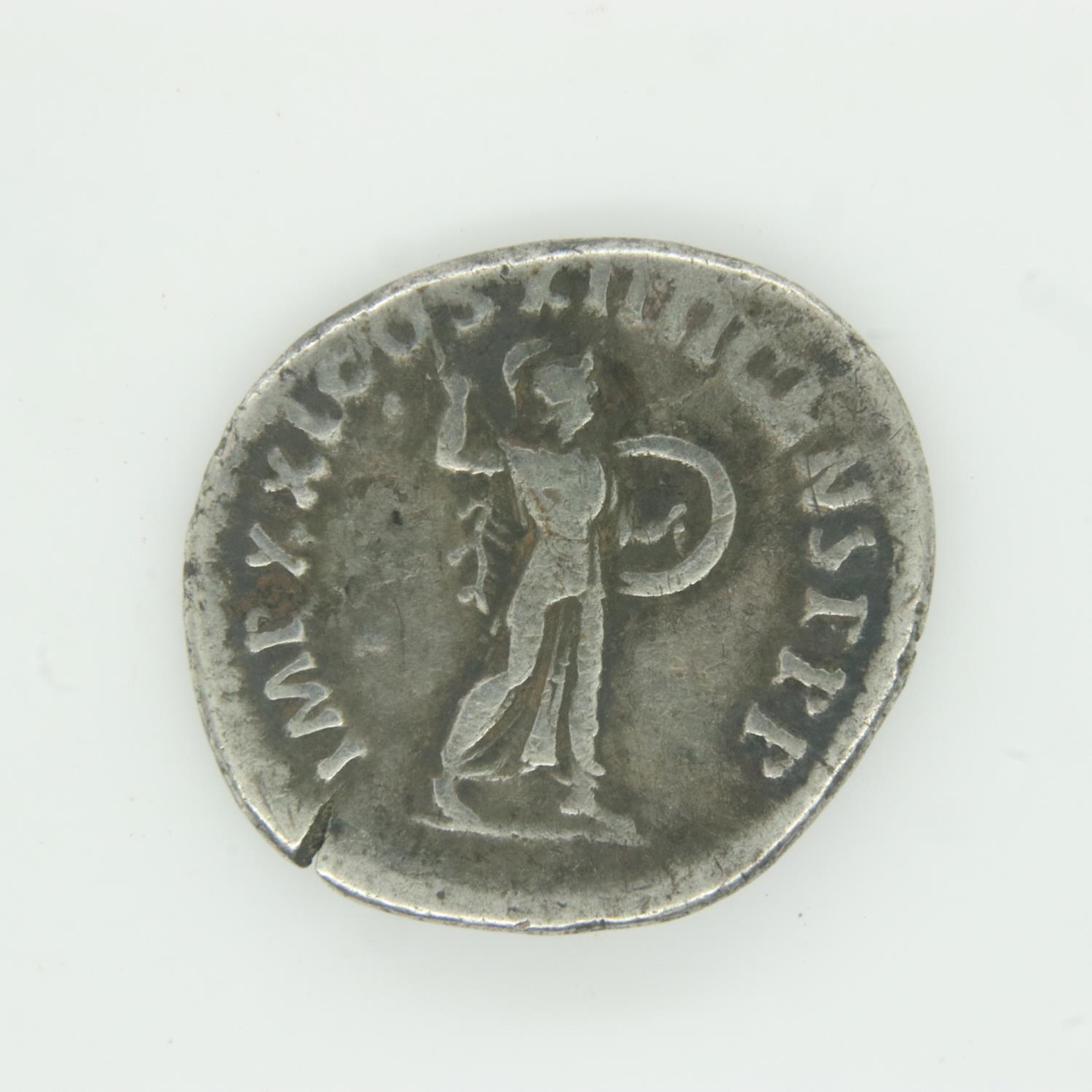 Roman Denarius of emperor Domitian 92-93 AD showing goddess of wisdom Minerva. UK P&P Group 0 (£6+