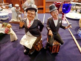 Laurel and Hardy resin ornaments, H: 25 cm. Not available for in-house P&P