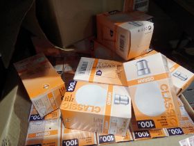 120 boxed Osram 100w B.C lamps. Not available for in-house P&P