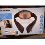 Silvercrest Shiatsu neck massager with optional heat function, boxed, working at lotting. Not