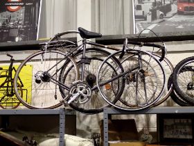 Peugeot 14 speed racing bike, with five spare wheels, bike does need some restoration. Not available