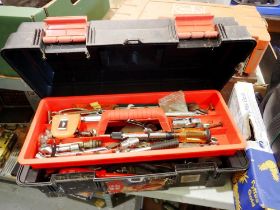 Zag plastic tool box with contents. Not available for in-house P&P