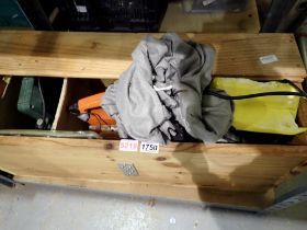Pine box of mixed electrical work tools. Not available for in-house P&P
