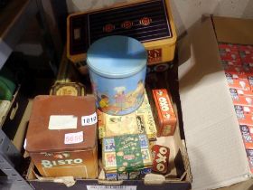 Mixed vintage tins including OXO (10). UK P&P Group 2 (£20+VAT for the first lot and £4+VAT for