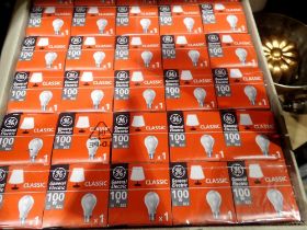 Fifty GE 110w B.C lamps in boxes. Not available for in-house P&P