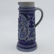 World War I German stein, found in the Belgian trenches, H: 27cm, no cracks or chips, some