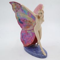 Carlton Ware figurine, Butterfly Girl, limited edition 31/350, no cracks or chips, H: 23 cm. UK P&