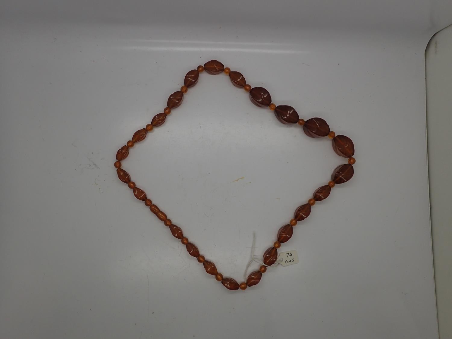 Two amber necklaces. UK P&P Group 1 (£16+VAT for the first lot and £2+VAT for subsequent lots) - Image 2 of 3
