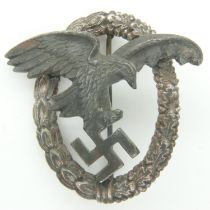 Third Reich Luftwaffe Observers Badge. Maker Marked “BSW” for Brüder Scneider, Wien. UK P&P Group