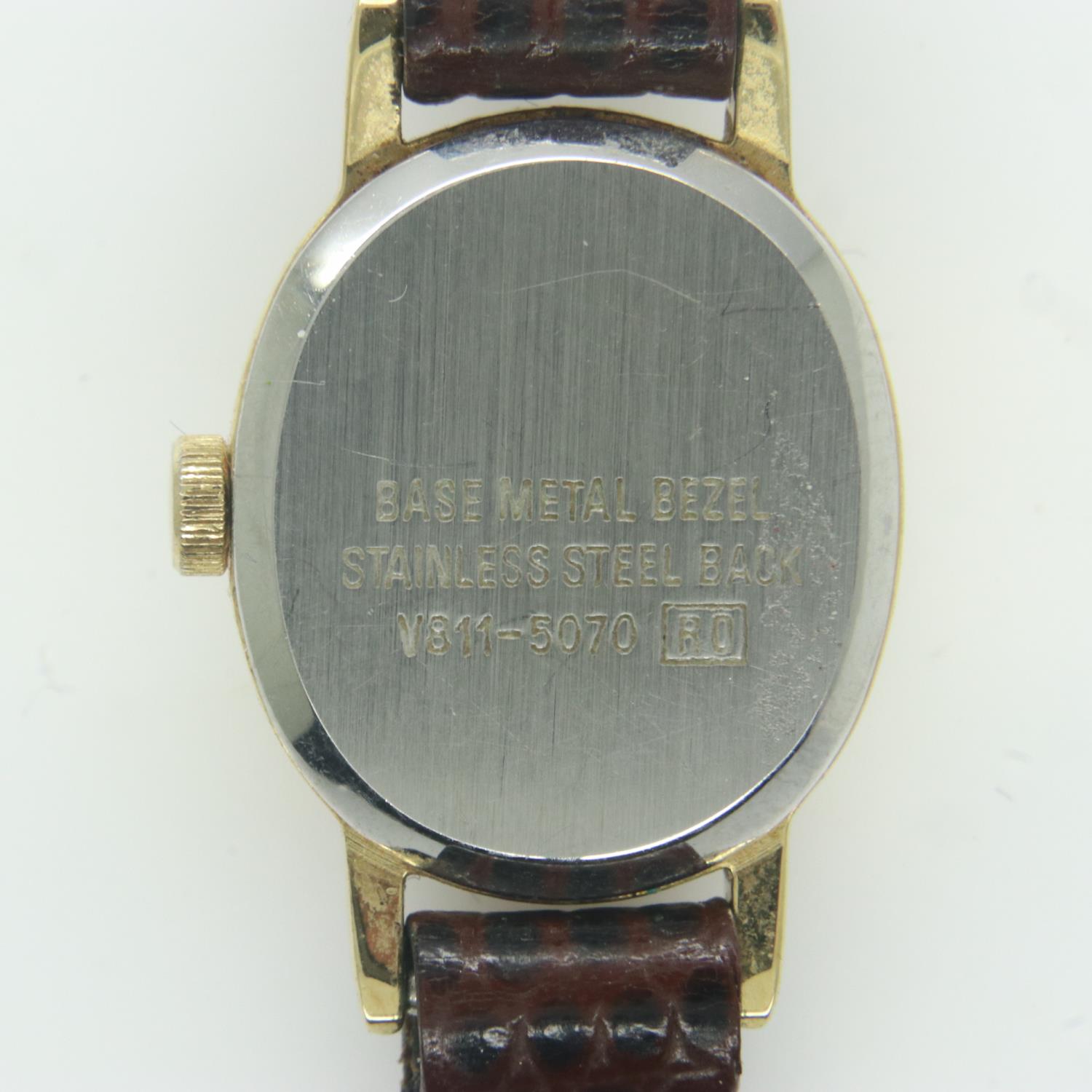 LORUS: 1990 official Disney World Florida ladies wristwatch on a brown leather strap, requires - Image 2 of 2