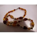 Modern amber necklace. UK P&P Group 0 (£6+VAT for the first lot and £1+VAT for subsequent lots)