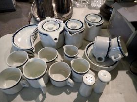 Twenty six pieces of Royal Doulton Hotelware. Not available for in-house P&P