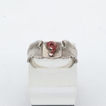 WWII US Theatre Made (South Pacific) Silver 9th Airforce Pilots Ring. UK Size “W” US Size 11.5. UK