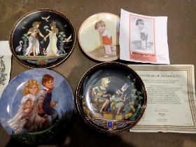 Four mixed collectors plates to include Mabel Lucie Attwell. Not available for in-house P&P