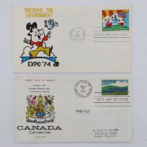 Two first day covers for the Expo 74 American and Expo 67 Canadian. UK P&P Group 1 (£16+VAT for