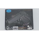 New old stock airsoft pistol, model V7, silver grey, boxed and factory sealed. UK P&P Group 1 (£16+