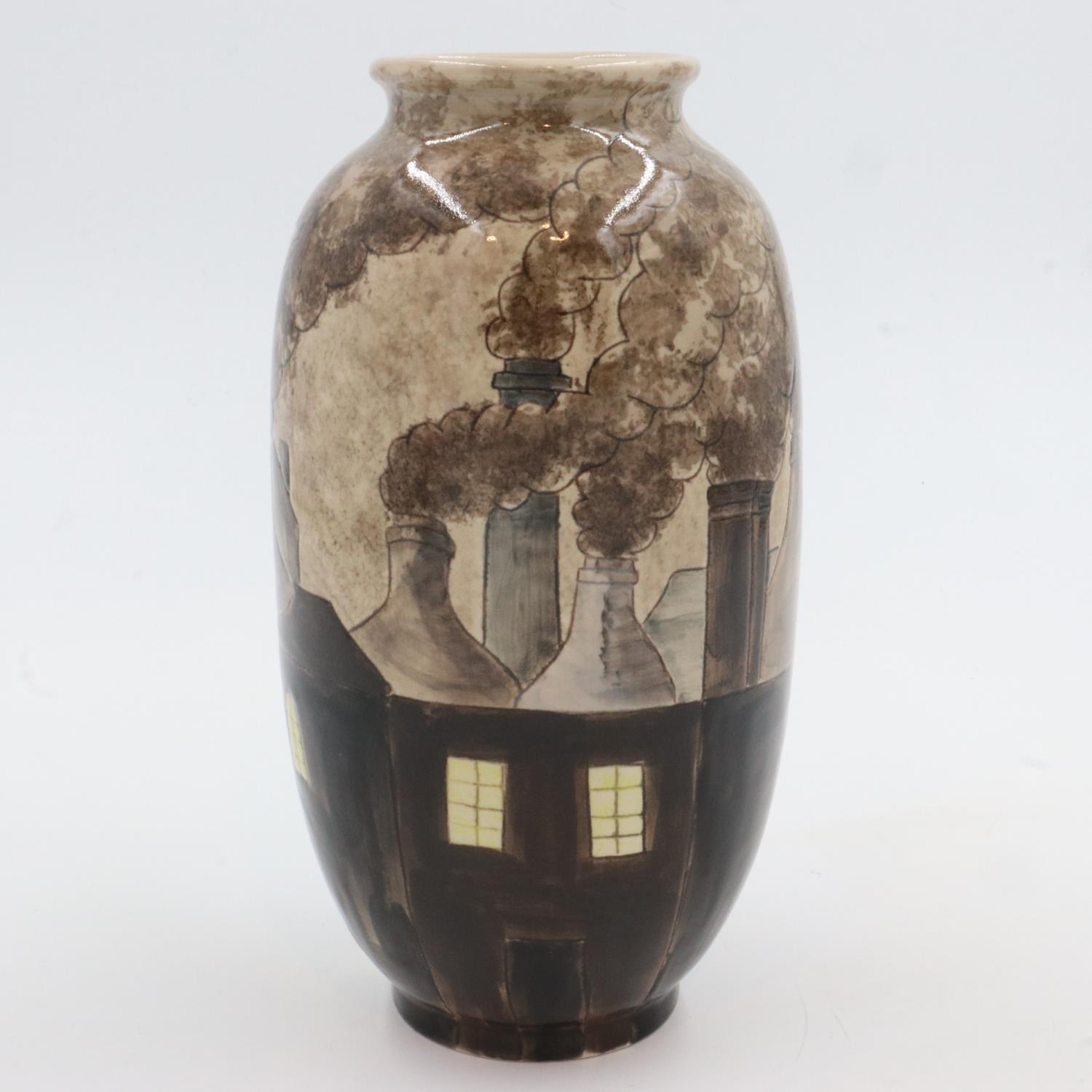 Cobridge Stoneware bottle oven vase,no cracks or chips. H: 22 cm. UK P&P Group 2 (£20+VAT for the