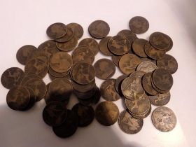 Quantity of pre-decimal pennies, bronze. UK P&P Group 1 (£16+VAT for the first lot and £2+VAT for