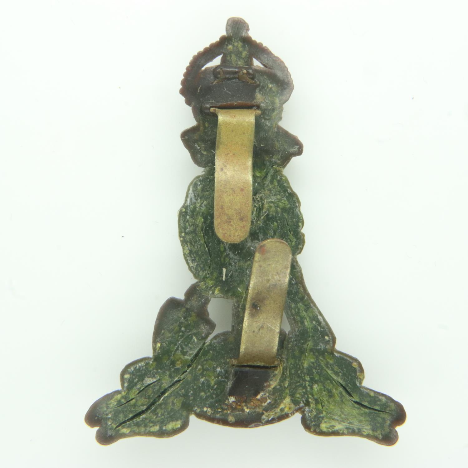 WWII British Economy Issue Plastic Cap Badge. Royal Pioneer Corps, UK P&P Group 2 (£20+VAT for the - Bild 2 aus 2