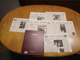 Manchester United Football Club history from 1909 and copies of The Daily Telegraph July 1966